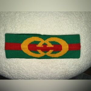 Gucci Vibrant Green Headband with Red and Yellow Accents